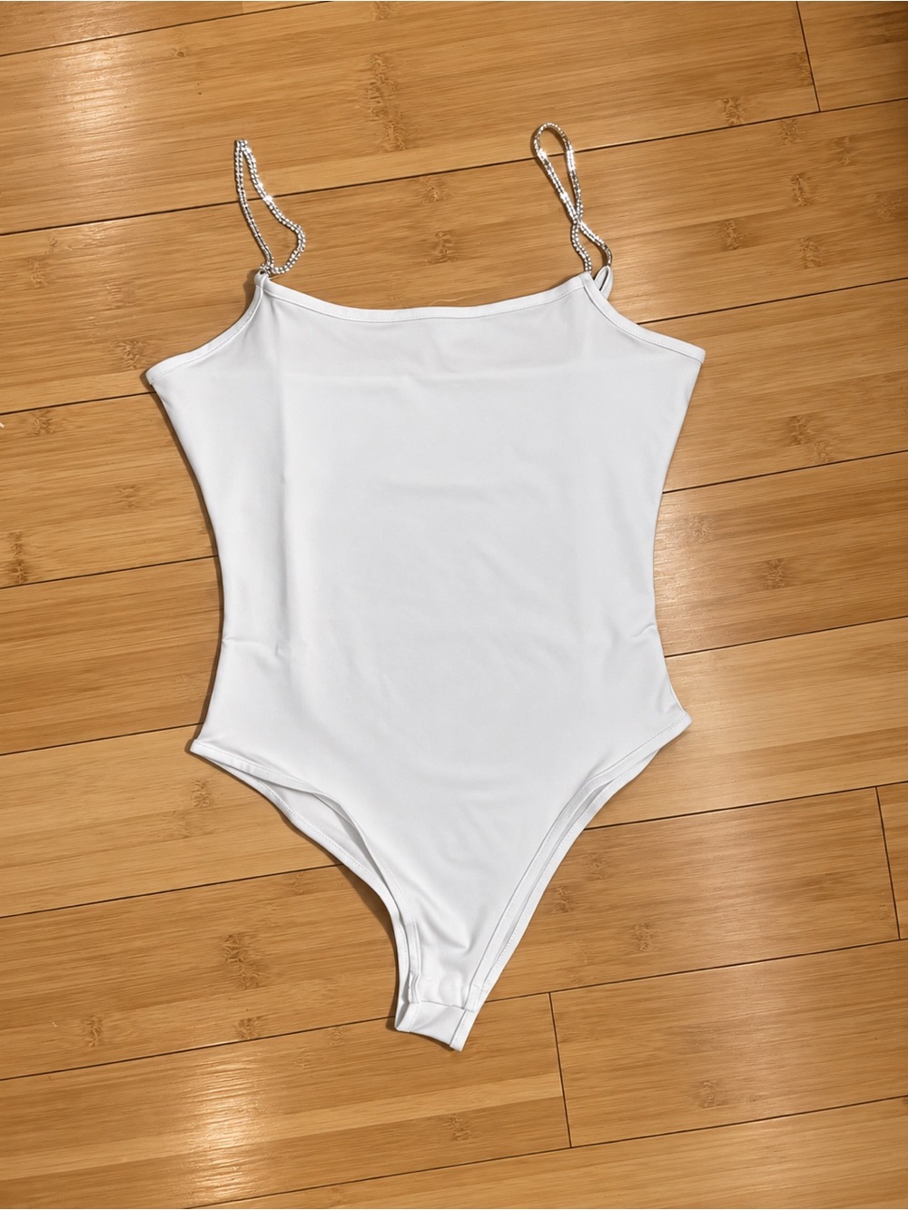 White Strappy Women's Tank Bodysuit